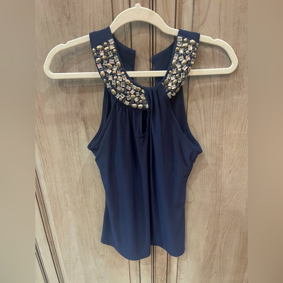 INC International Concepts Jewel Top Size S Blue - Picture 1 of 1